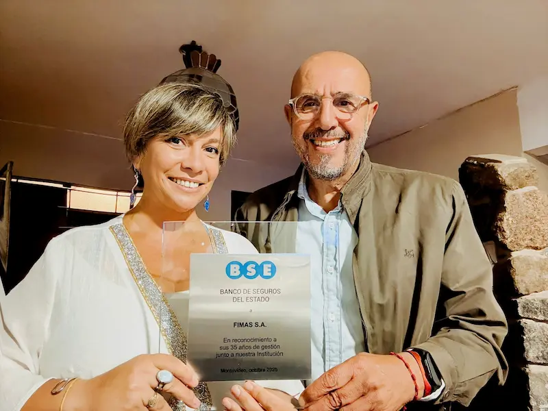 Reconocimiento del Banco de Seguros del Estado al Taller Fimas por su destacada labor en gestión de siniestros.